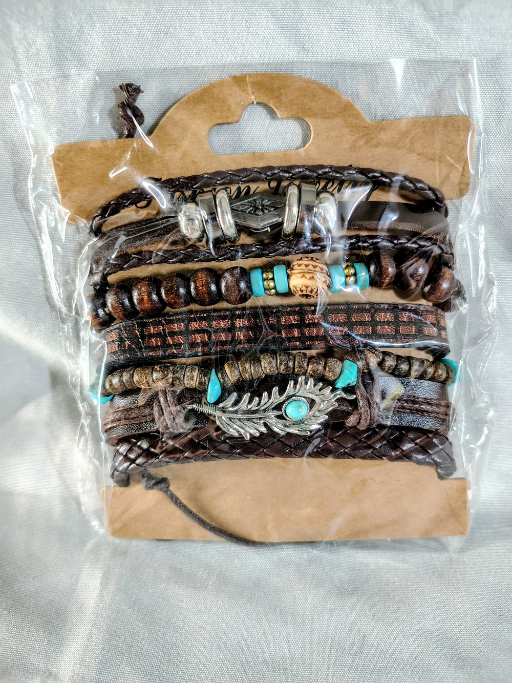 Western Boho Turquoise and Leather Stackable Bracelets Lot 3